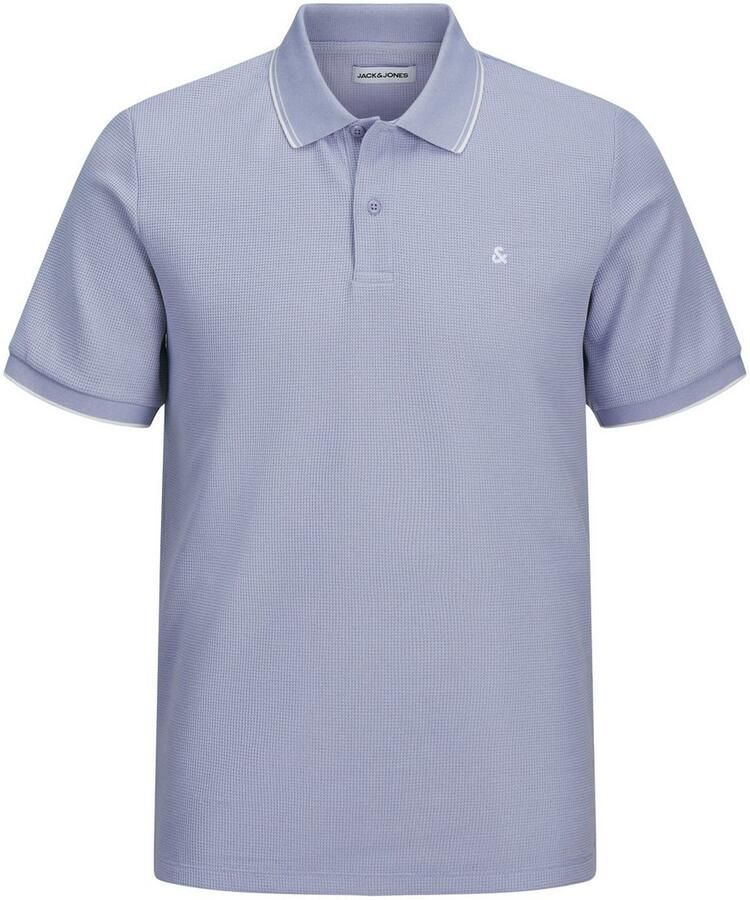JACK & JONES ESSENTIALS regular polo met textuur lavendel - Foto 3