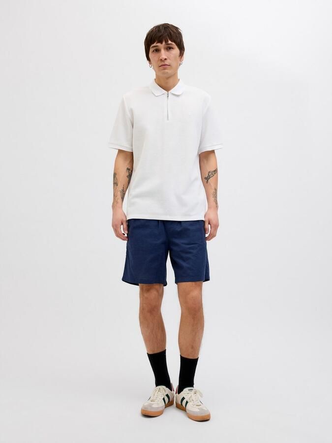 JACK & JONES ESSENTIALS regular polo met ingebreid patroon wit - Foto 5