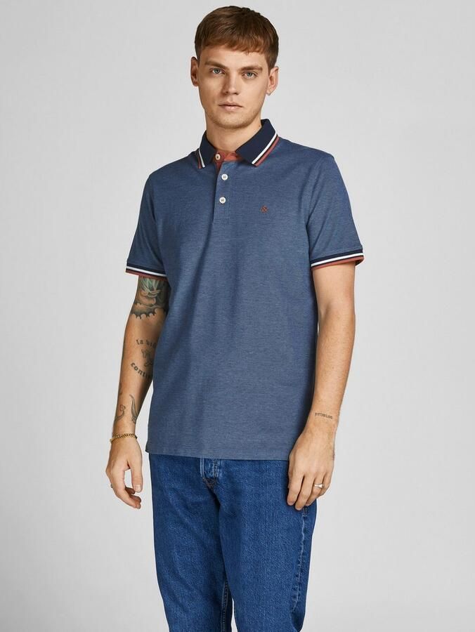 Jack & Jones Poloshirt JJEPAULOS in duopack met logoborduring en comfort effen met kleuraccent modieus smal katoen polokraag (2-delig Set van 2) - Foto 3