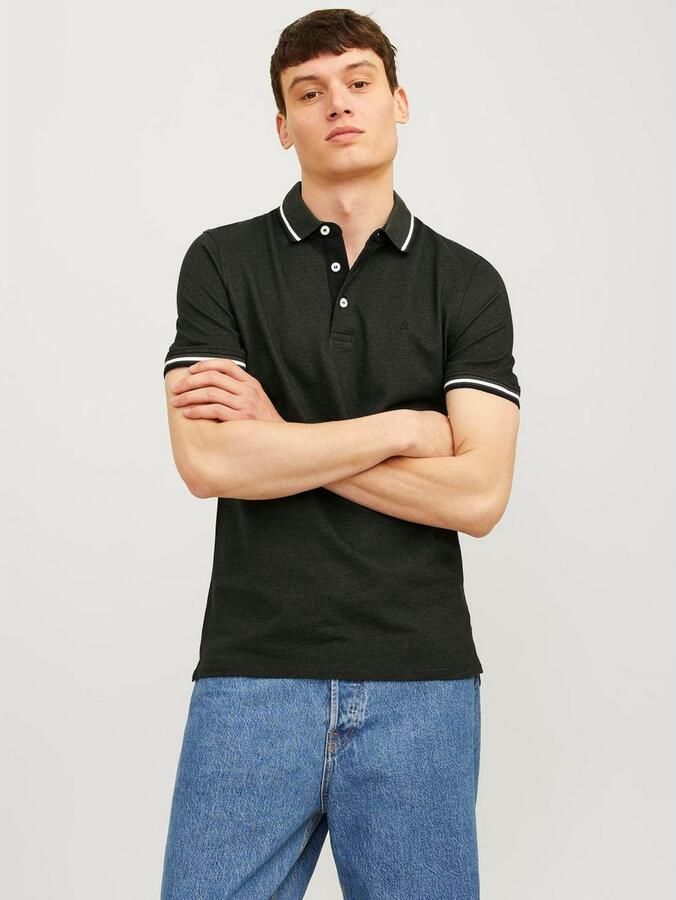 Jack & Jones Poloshirt JJEPAULOS in duopack met logoborduring en comfort effen met kleuraccent modieus smal katoen polokraag (2-delig Set van 2) - Foto 5