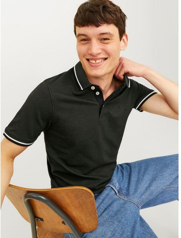 Jack & Jones Poloshirt JJEPAULOS in duopack met logoborduring en comfort effen met kleuraccent modieus smal katoen polokraag (2-delig Set van 2) - Foto 2