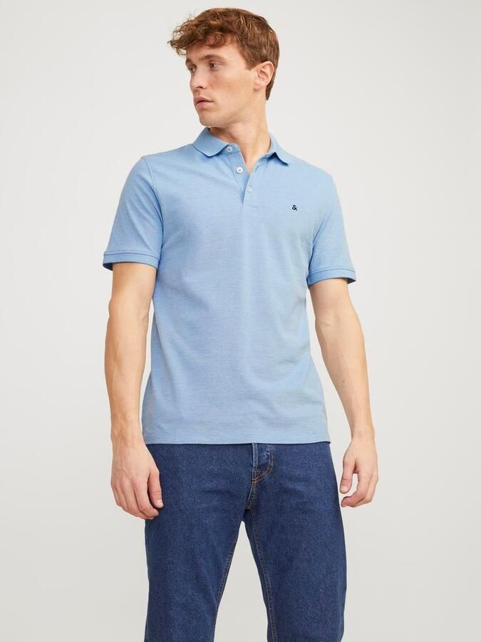 JACK & JONES ESSENTIALS slim fit polo JJEPAULOS blauw - Foto 7