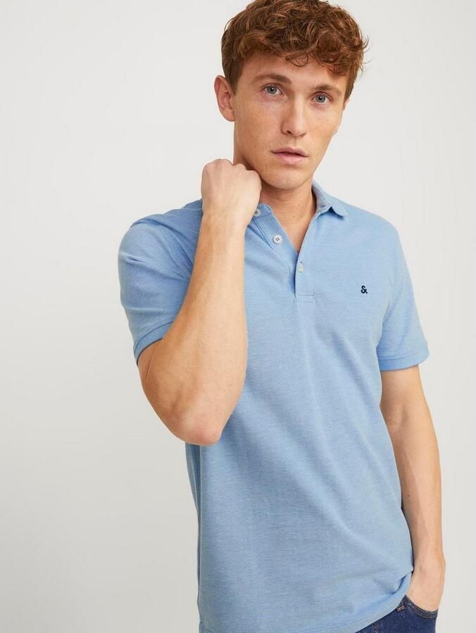 JACK & JONES ESSENTIALS slim fit polo JJEPAULOS blauw - Foto 4