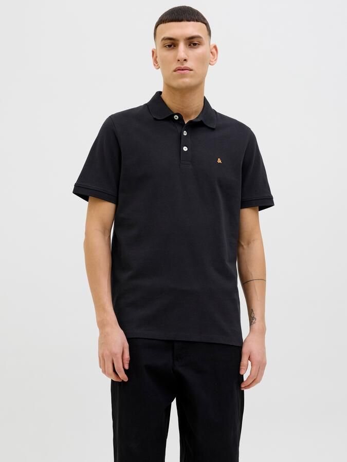 JACK & JONES ESSENTIALS slim fit polo JJEPAULOS zwart - Foto 7