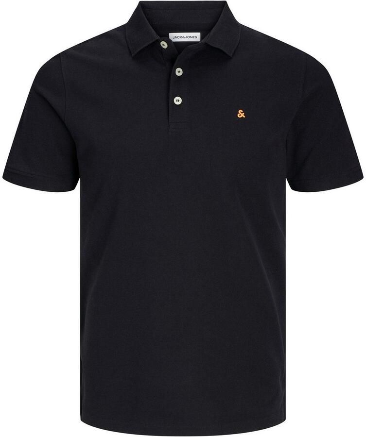 JACK & JONES ESSENTIALS slim fit polo JJEPAULOS zwart