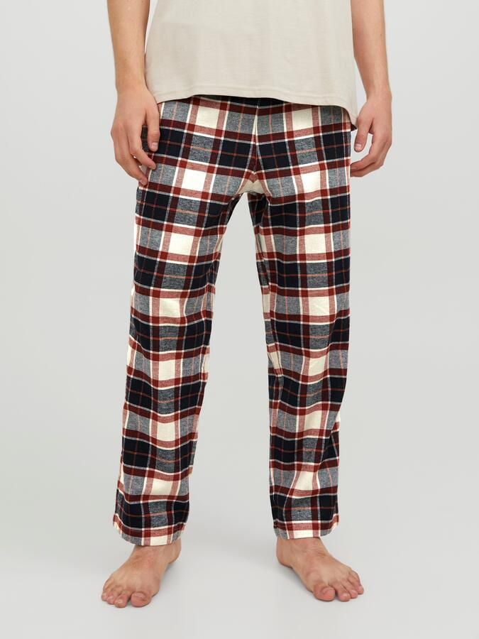 JACK & JONES geruite pyjamabroek JACRIMON ecru donkerblauw rood - Foto 8