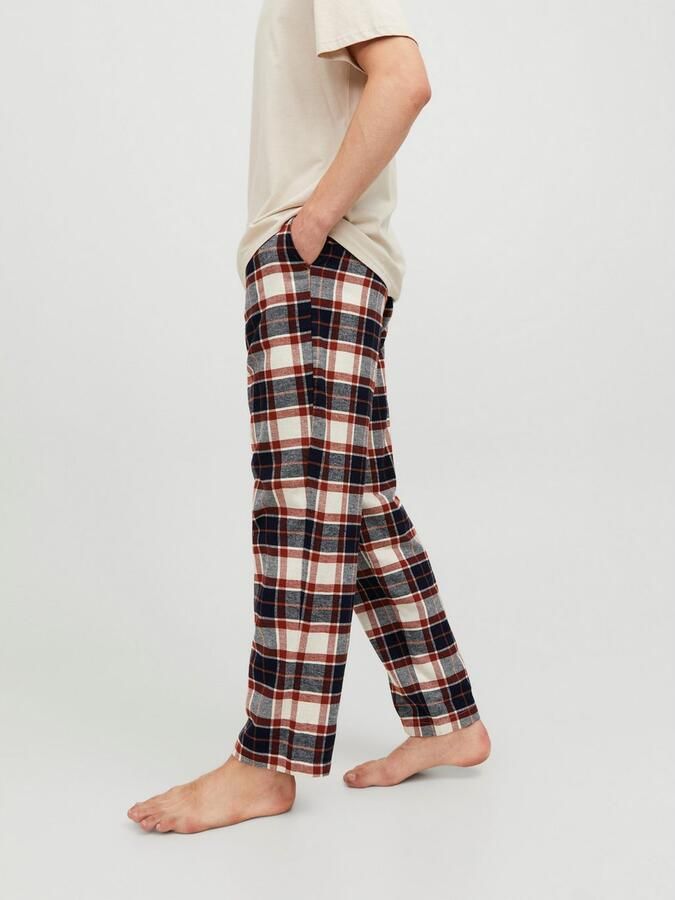 JACK & JONES geruite pyjamabroek JACRIMON ecru donkerblauw rood - Foto 5
