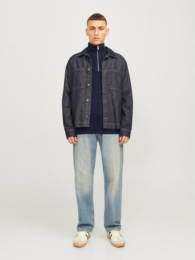 Jack & jones Essentials Half Zip Gebreide Trui in Sky Captain Blauw Blue Heren - Foto 6