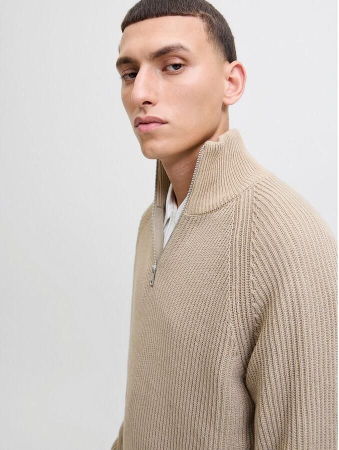 Jack & Jones Schipperstrui JJPANNEL KNIT HALF ZIP AW25 - Foto 6