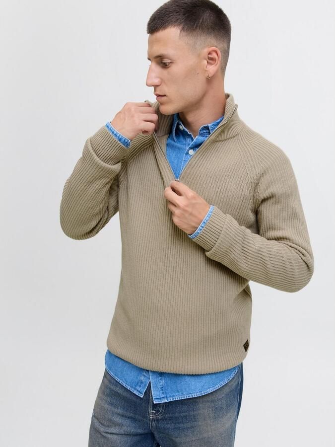 Jack & Jones Schipperstrui JJPANNEL KNIT HALF ZIP AW25 - Foto 13