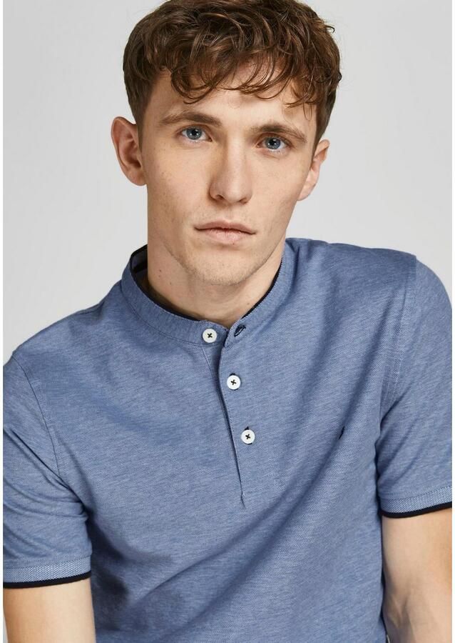 Jack & Jones Shirt met korte mouwen PAULOS MAO POLO met contrasterende rand aan de smalle opstaande kraag en aan de mouwzoom - Foto 3