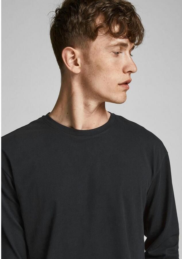 JACK & JONES ESSENTIALS regular fit longsleeve JJENOA van katoen zwart - Foto 5