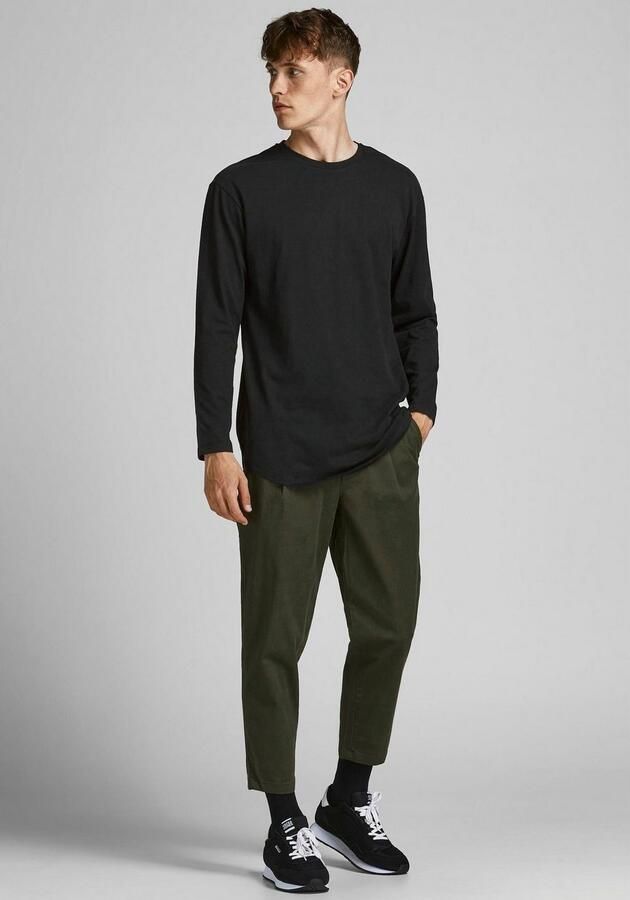 JACK & JONES ESSENTIALS regular fit longsleeve JJENOA van katoen zwart - Foto 7