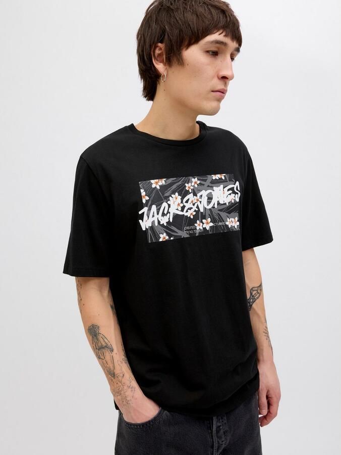Jack & Jones Shirt met print JJHAWAII SHAPE TEE SS CREW NECK - Foto 4