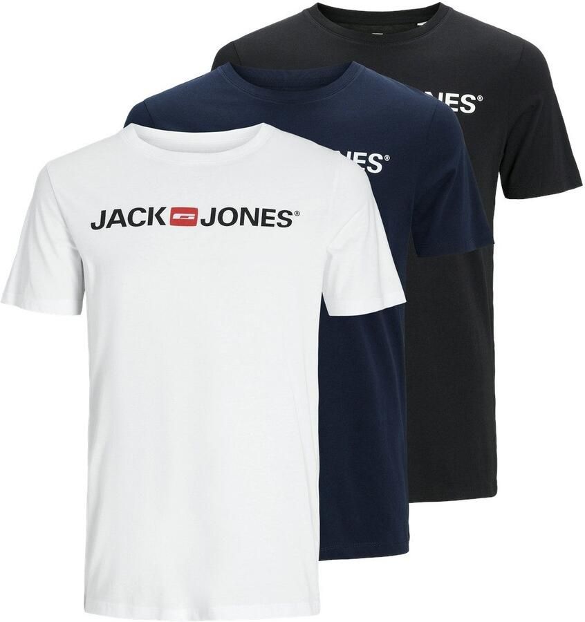 Jack & Jones Shirt met ronde hals JJECORP in 3-pack met print en ronde hals effen modieus regular fit katoen ronde hals (3-delig Set van 3) - Foto 16