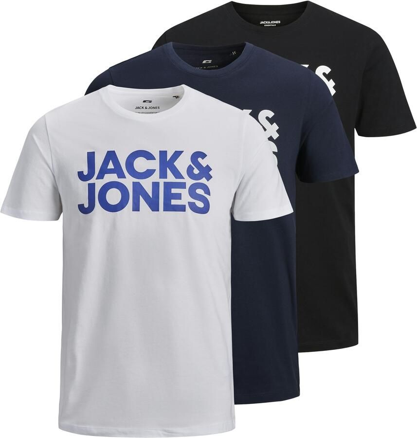 Jack & Jones Shirt met ronde hals JJECORP LOGO TEE SS O-NECK 3PK MP NOOS (set 3-delig) - Foto 7