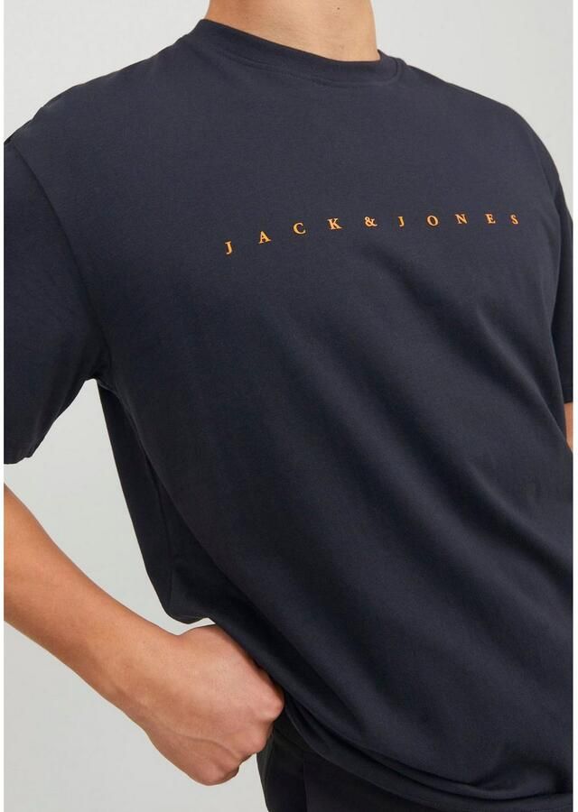 JACK & JONES ESSENTIALS regular fit T-shirt JJESTAR met printopdruk donkerblauw - Foto 3