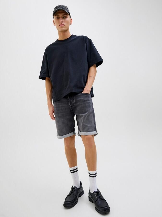 JACK & JONES JEANS INTELLIGENCE regular bermuda short JJIRICK JJICON black denim - Foto 6