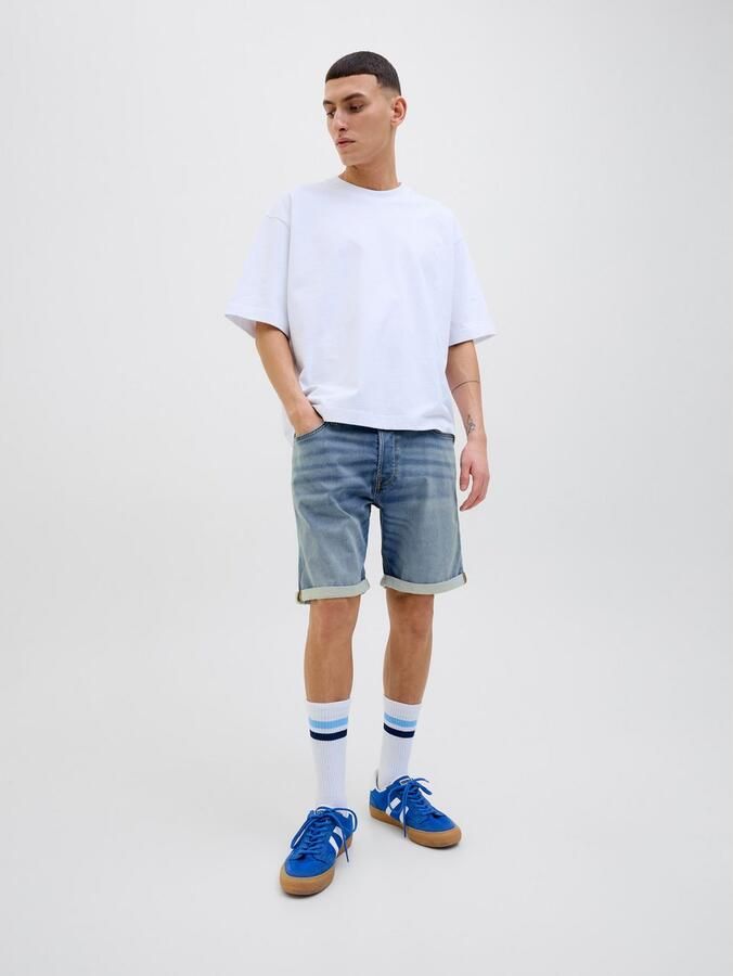 Jack & Jones Short JJIRICK met omslag en knoopsluiting voor de zomer effen regular fit web five-pocket-stijl elastisch - Foto 6