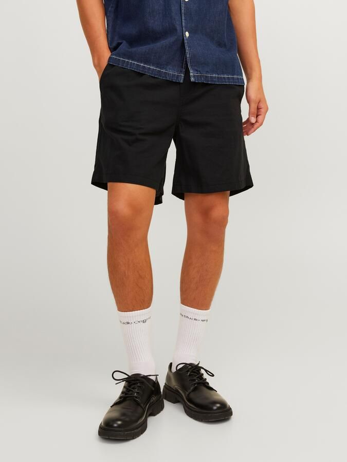 JACK & JONES PANTS STUDIO linnen regular casual short JPSTJAIDEN zwart - Foto 7