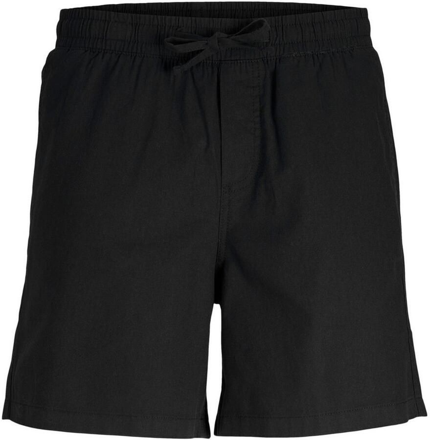 JACK & JONES PANTS STUDIO linnen regular casual short JPSTJAIDEN zwart
