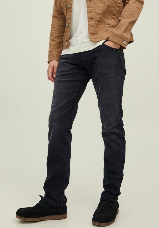 Jack & Jones Slim fit jeans JJIGLENN – Jeans met riemlussen en used-wassing - Foto 8