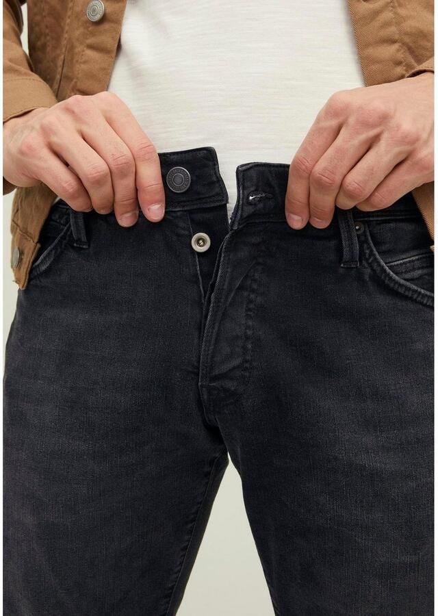 Jack & Jones Slim fit jeans JJIGLENN – Jeans met riemlussen en used-wassing