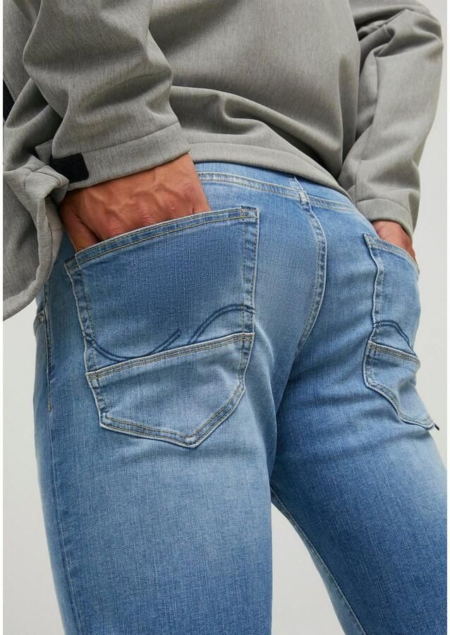 Jack & Jones Slim fit jeans JJIGLENN – Jeans met riemlussen en used-wassing - Foto 3