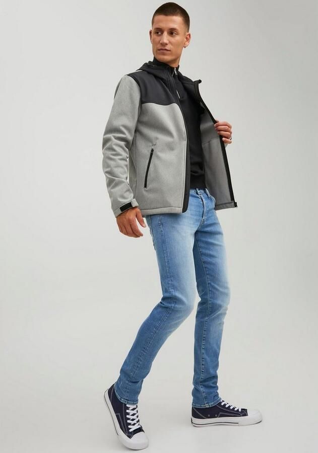 Jack & Jones Slim fit jeans JJIGLENN – Jeans met riemlussen en used-wassing - Foto 4