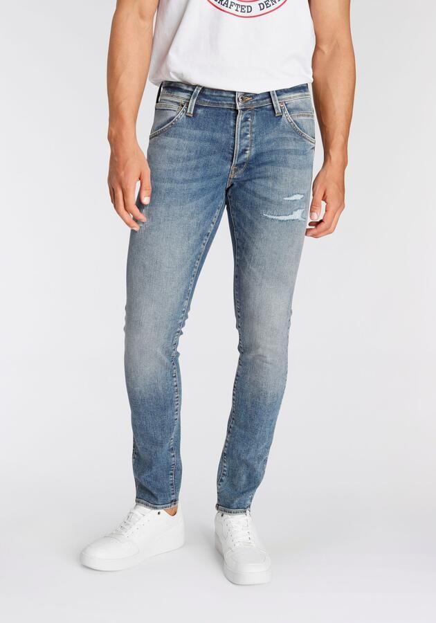 Jack & Jones Slim fit jeans JJIGLENN – Jeans met riemlussen en used-wassing - Foto 8