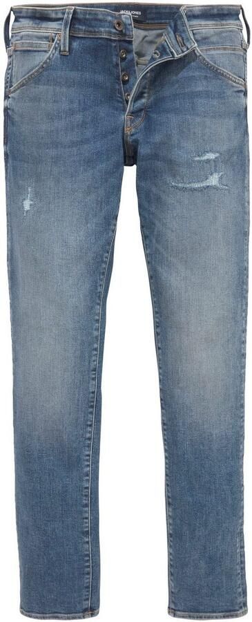Jack & Jones Slim fit jeans JJIGLENN – Jeans met riemlussen en used-wassing - Foto 7