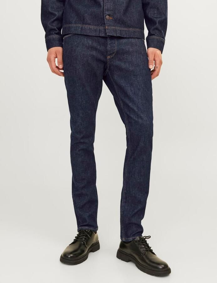 JACK & JONES JEANS INTELLIGENCE slim fit jeans JJIGLENN JJEVAN JOS 777 donkerblauw