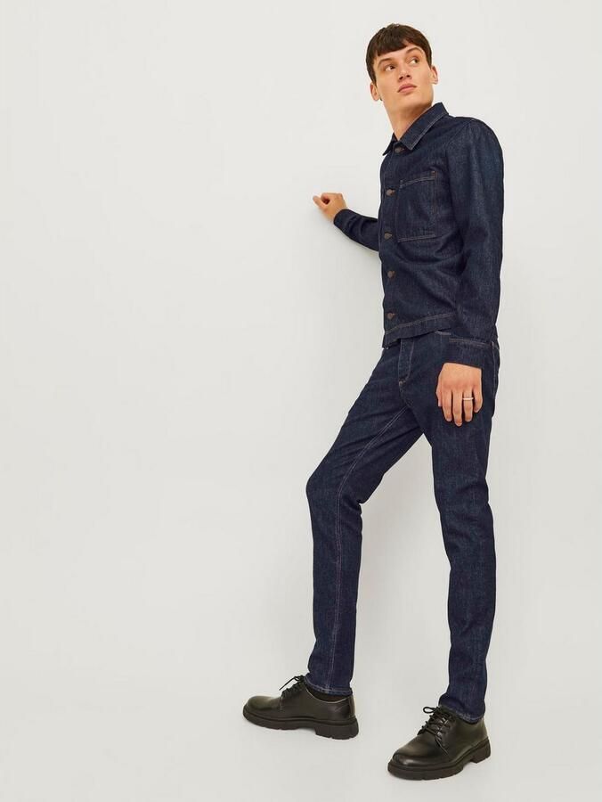 JACK & JONES JEANS INTELLIGENCE slim fit jeans JJIGLENN JJEVAN JOS 777 donkerblauw - Foto 6