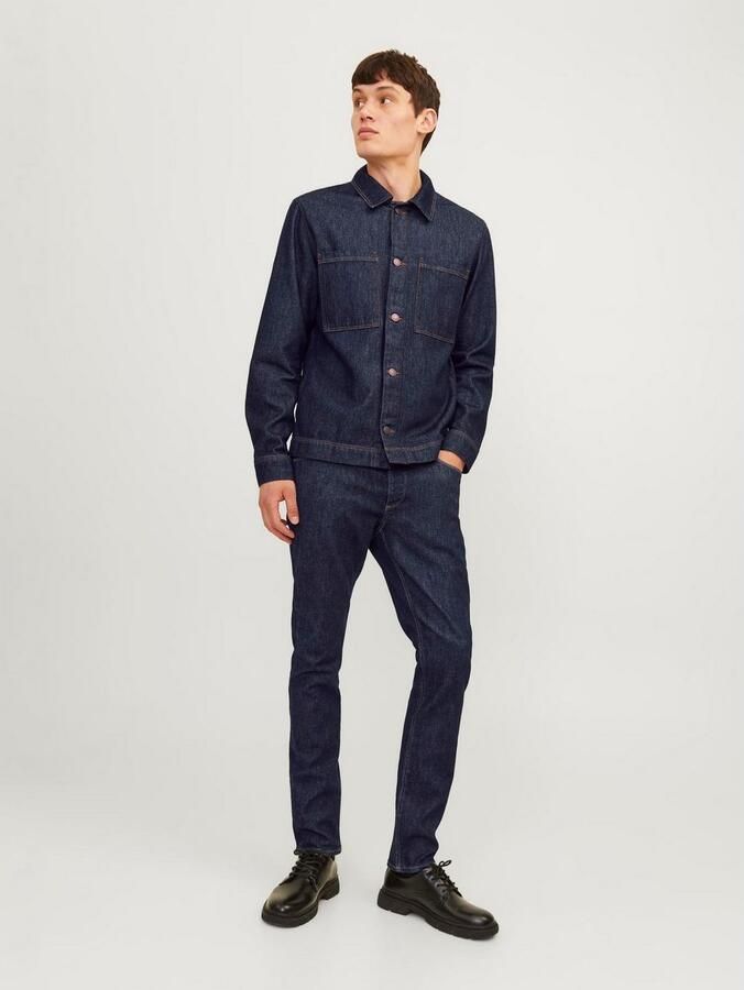 JACK & JONES JEANS INTELLIGENCE slim fit jeans JJIGLENN JJEVAN JOS 777 donkerblauw - Foto 5