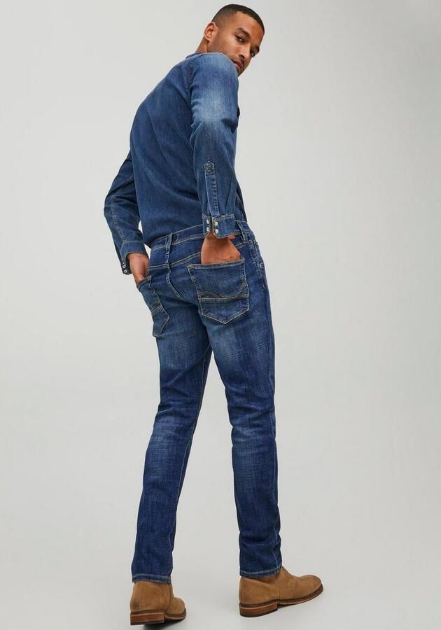 JACK & JONES JEANS INTELLIGENCE slim fit jeans JJIGLENN medium blue denim - Foto 5