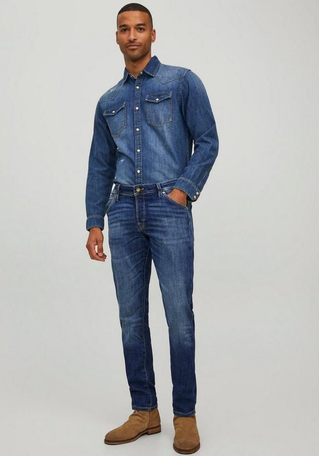JACK & JONES JEANS INTELLIGENCE slim fit jeans JJIGLENN medium blue denim - Foto 6
