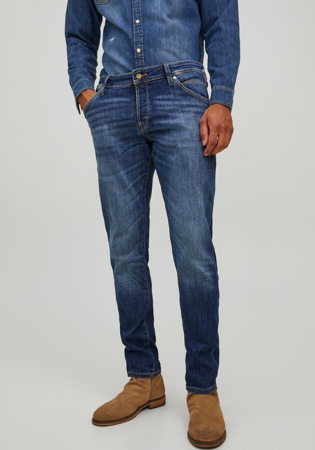 JACK & JONES JEANS INTELLIGENCE slim fit jeans JJIGLENN medium blue denim - Foto 8