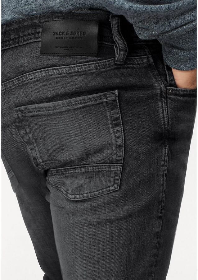 JACK & JONES JEANS INTELLIGENCE slim fit jeans JJIGLENN JJFOX met biologisch katoen zwart - Foto 3