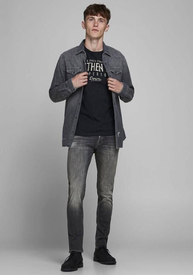 JACK & JONES JEANS INTELLIGENCE slim fit jeans JJIGLENN JJFOX met biologisch katoen zwart - Foto 13