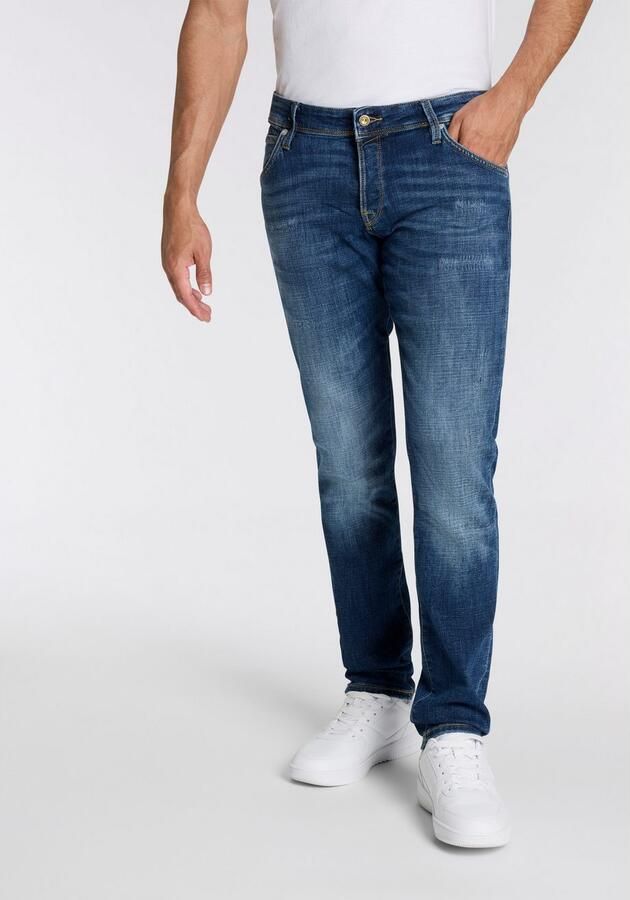 JACK & JONES JEANS INTELLIGENCE slim fit jeans JJIGLENN medium blue denim - Foto 7