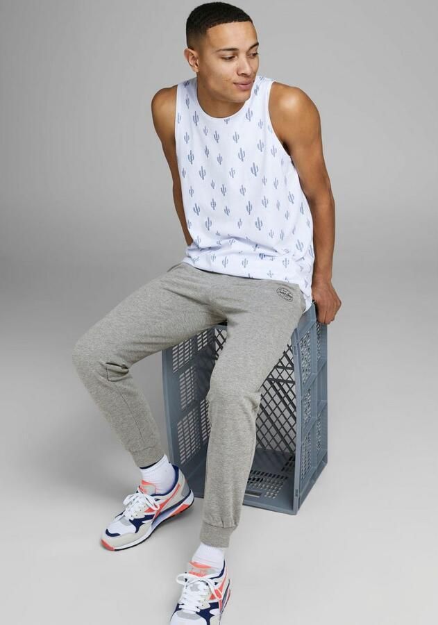 JACK & JONES JEANS INTELLIGENCE regular fit broek JJIGORDON JJSHARK light grey melange - Foto 5