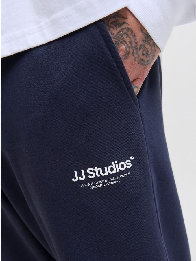 JACK & JONES PANTS STUDIO regular joggingbroek donkerblauw