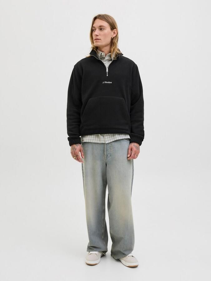 Jack & jones Fleecepullover met kangoeroezak model 'SOHO HALFZIP FLEECE' - Foto 3