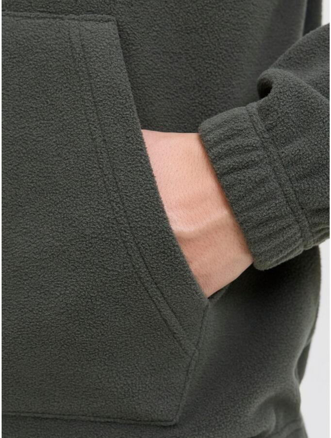 Jack & jones Fleecepullover met kangoeroezak model 'SOHO HALFZIP FLEECE'