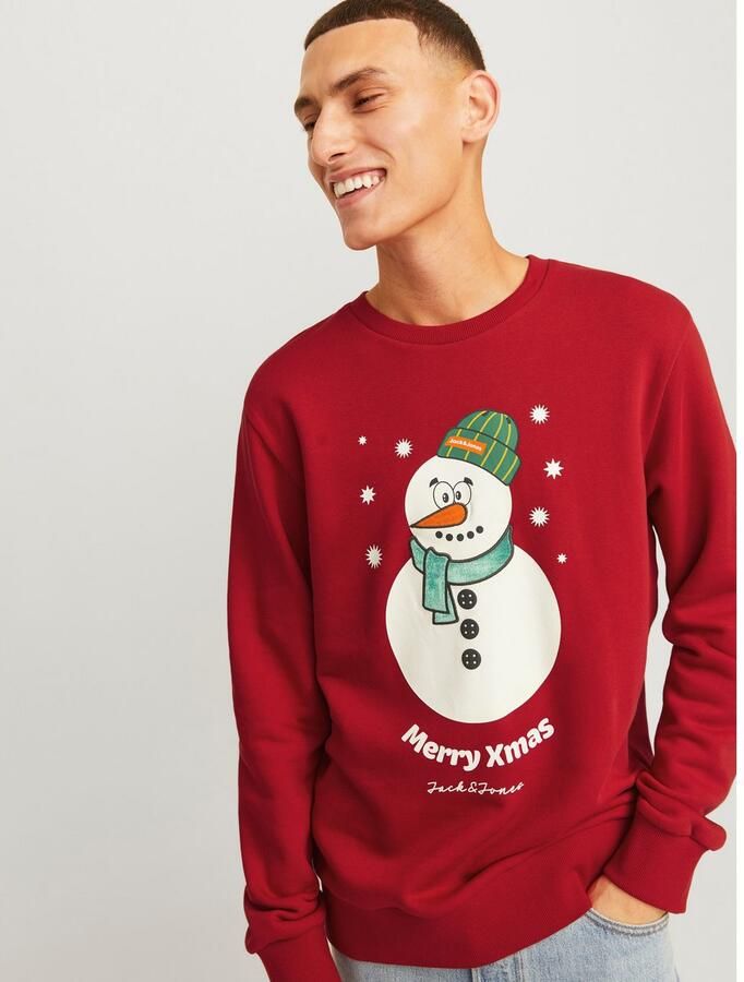 Jack & jones Kerst Jolly Langarm Sweatshirt Red Heren - Foto 3