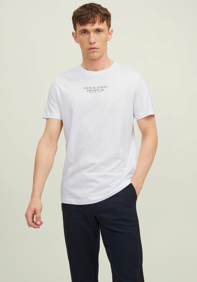Jack & jones Archie Korte Mouw Ronde Hals T-shirt met Verhoogd Label Print White Heren - Foto 7
