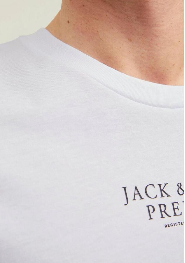 Jack & jones Archie Korte Mouw Ronde Hals T-shirt met Verhoogd Label Print White Heren - Foto 3