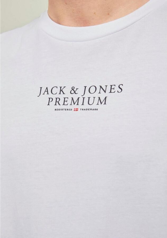 Jack & jones Archie Korte Mouw Ronde Hals T-shirt met Verhoogd Label Print White Heren - Foto 4