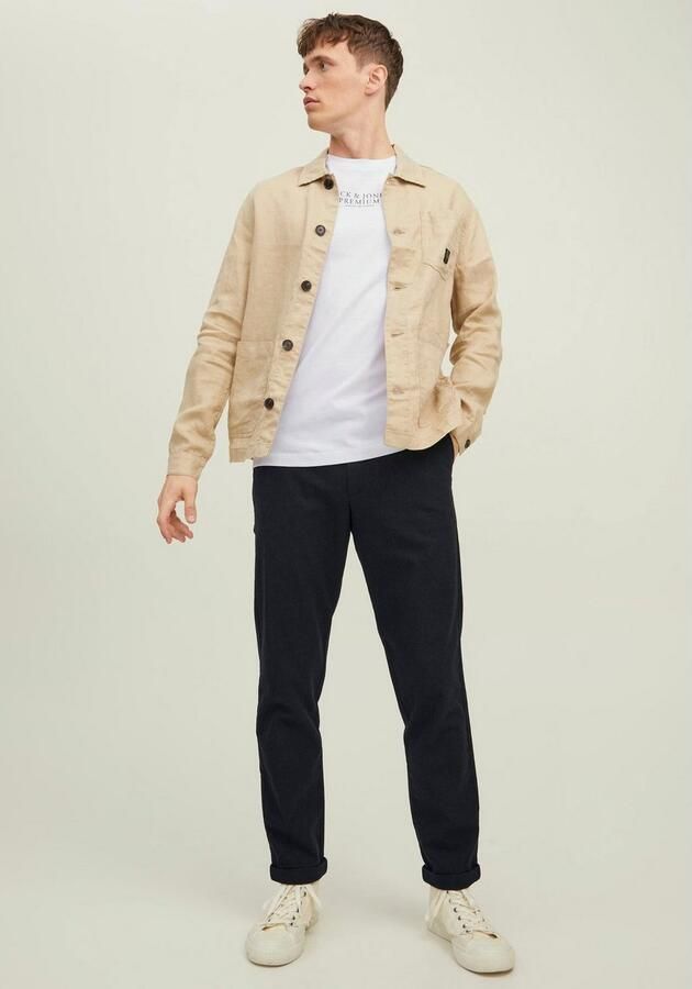 Jack & jones Archie Korte Mouw Ronde Hals T-shirt met Verhoogd Label Print White Heren - Foto 6