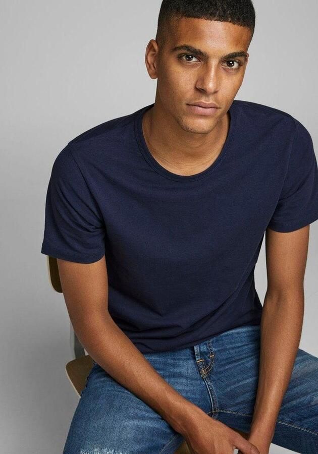 Jack & Jones T-shirt JJEBASIC met smalle pasvorm voor elke dag effen modieus smal katoenmix ronde hals - Foto 9